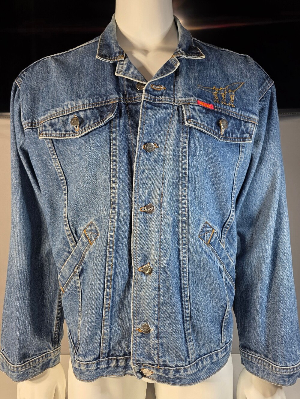 World Workers Vintage "Boogie" denim trucker jacket Size XL